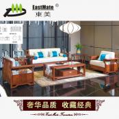 新中式红木沙发 刺猬紫檀 客厅红木 新古典实木沙发