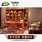 红木家具 新中式古典实木桌 刺猥紫檀仿古办公写字台 书桌