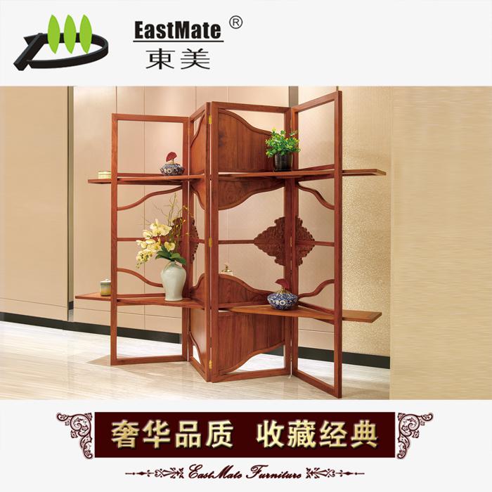 红木家具 刺猬紫檀 复古屏风 客厅红木屏风 屏风隔断 DMYK21