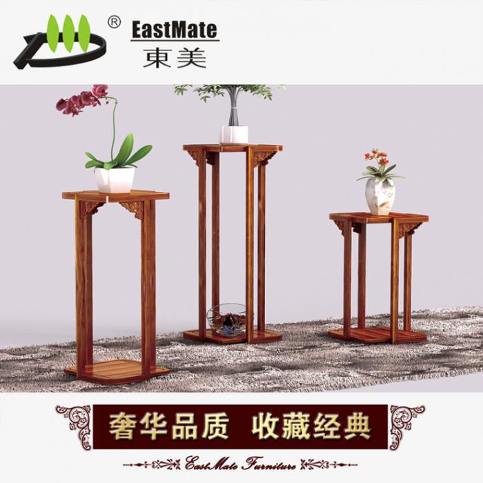 红木花几 猬紫檀红木花架 新中式实木家具 新古典花盆架