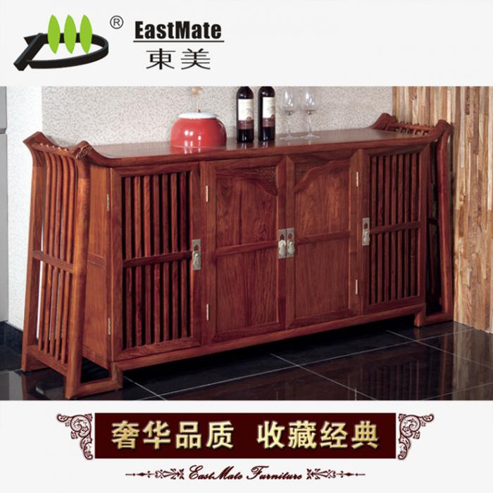 剌猬紫檀新古典红木家具 新中式实木餐边柜 茶水柜