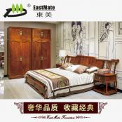 红木家具 刺猥紫檀中式新古典实木床 实木大床1.8米