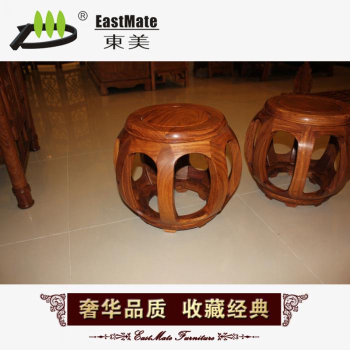 质量保证非洲黄花梨古凳 实木圆凳 复古凳子