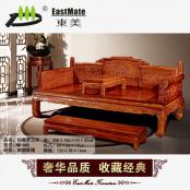 红木家具 如意罗汉床 厂家直销可定制 刺猬紫檀 红木罗汉床