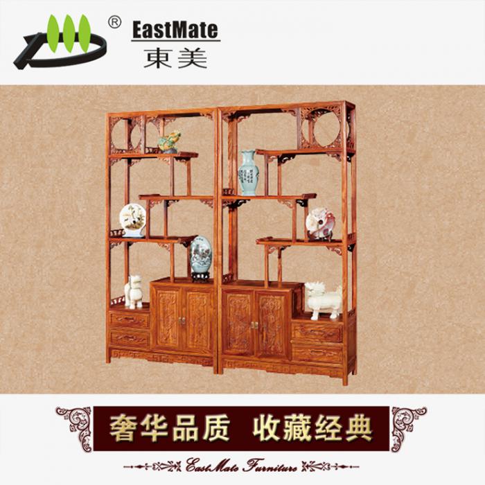 金钱博古架 厂家直销可定制 刺猬紫檀 中式博古架